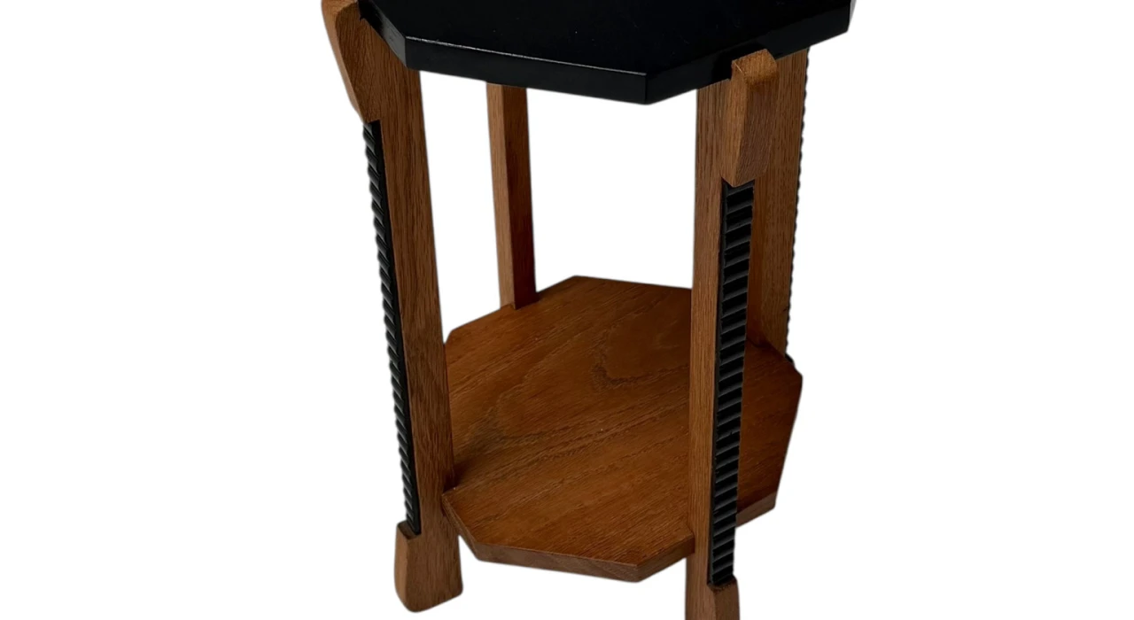 Art Deco Amsterdamse School Octagonal Pedestal Table, 1920s